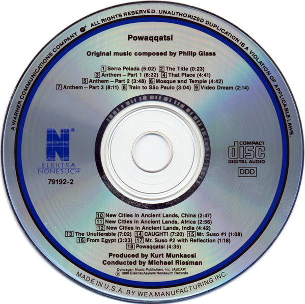 Philip Glass : Powaqqatsi (CD, Album)
