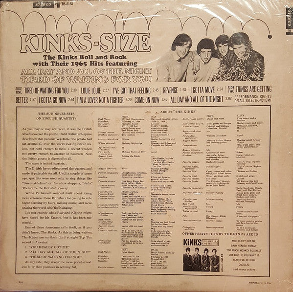 The Kinks : Kinks-Size (LP, Album)
