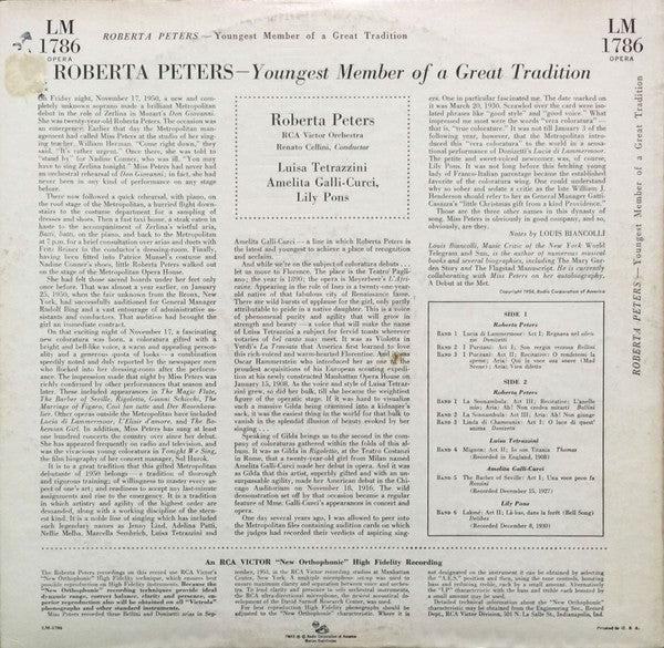 Roberta Peters : Youngest Member Of A Great Tradition (LP, Album, Mono)