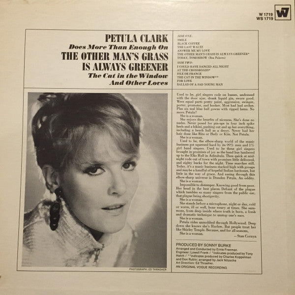 Petula Clark : The Other Man's Grass Is Always Greener (LP, Album, RP, Ind)