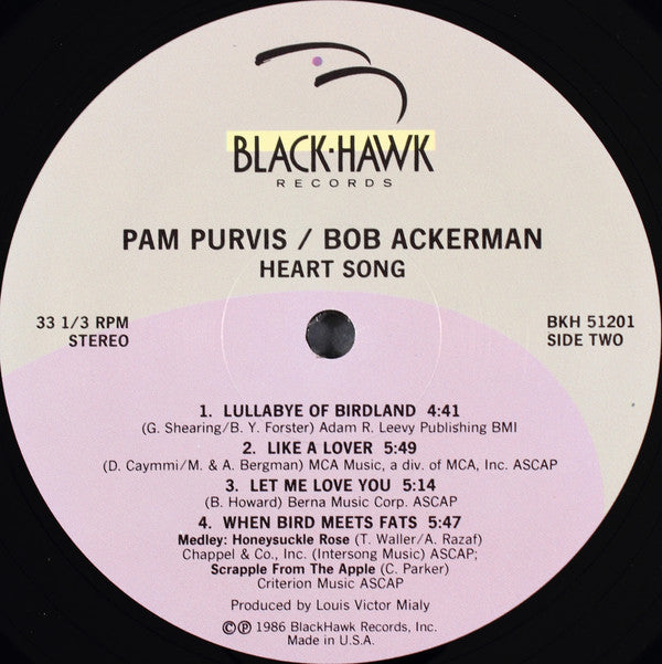 Pam Purvis / Bob Ackerman : Heart Song (LP, Album)