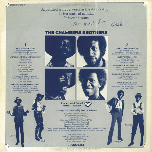 The Chambers Brothers : Unbonded (LP, Album, Mon)