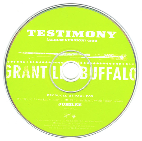 Grant Lee Buffalo : Testimony (CD, Single, Promo)