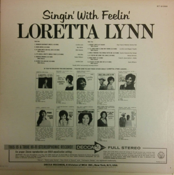 Loretta Lynn : Singin' With Feelin' (LP, Club)