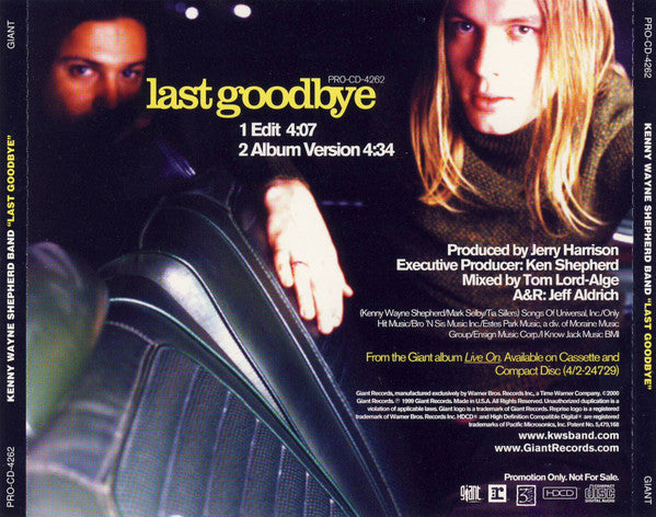 Kenny Wayne Shepherd Band : Last Goodbye (HDCD, Single, Promo)