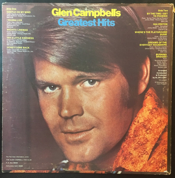 Glen Campbell : Glen Campbell's Greatest Hits (LP, Comp, RE)