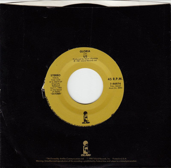 U2 : Sunday Bloody Sunday / Gloria (7")
