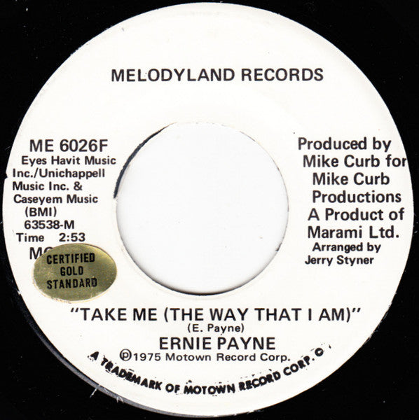 Ernie Payne : Take Me (The Way That I Am) (7", Single, Mono, Promo)