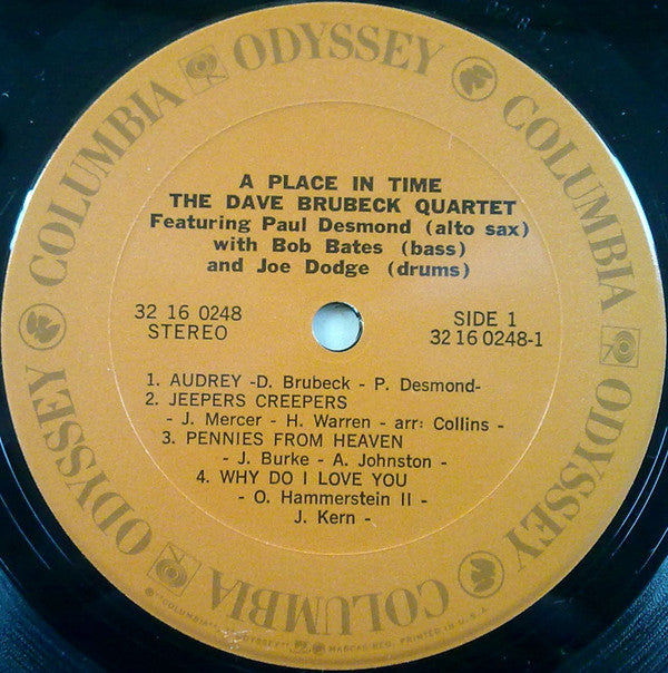 The Dave Brubeck Quartet : A Place In Time (LP, Album, RE)