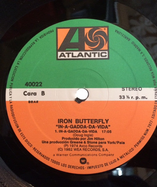 Iron Butterfly : In-A-Gadda-Da-Vida (LP, Album, RE)