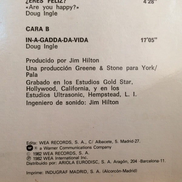 Iron Butterfly : In-A-Gadda-Da-Vida (LP, Album, RE)