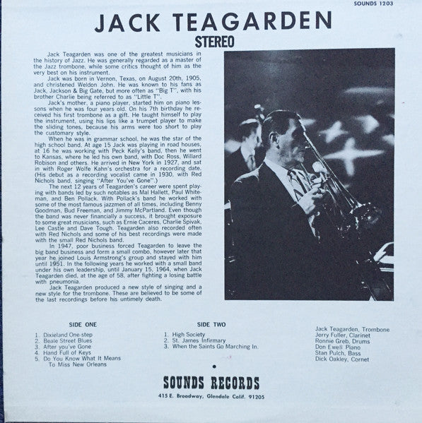 Jack Teagarden : In Concert (LP, Album)