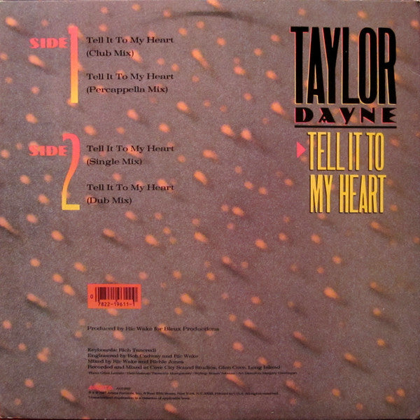 Taylor Dayne : Tell It To My Heart (12")