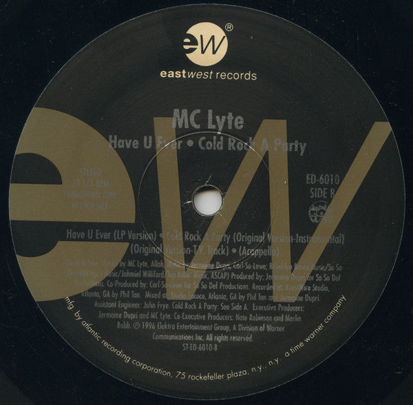 MC Lyte : Cold Rock A Party (12", Promo)