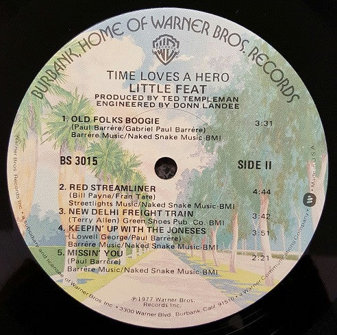 Little Feat : Time Loves A Hero (LP, Album, Jac)
