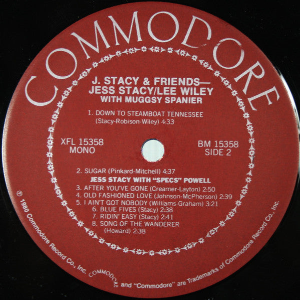 Jess Stacy / Lee Wiley : J. Stacy & Friends (LP, Album, Comp, Mono)