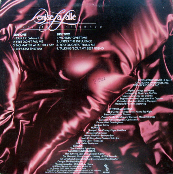 Denise LaSalle : Under The Influence (LP, Album, San)