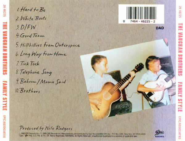The Vaughan Brothers : Family Style (CD, Album, DAD)
