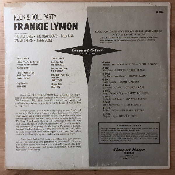 Various : Rock N Roll Party Starring Frankie Lymon (LP, Comp, Mono)
