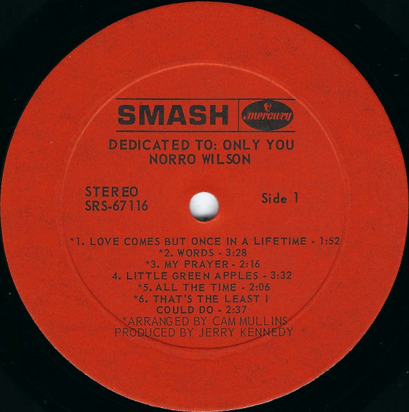 Norro Wilson : Dedicated To: Only You (LP, Album)