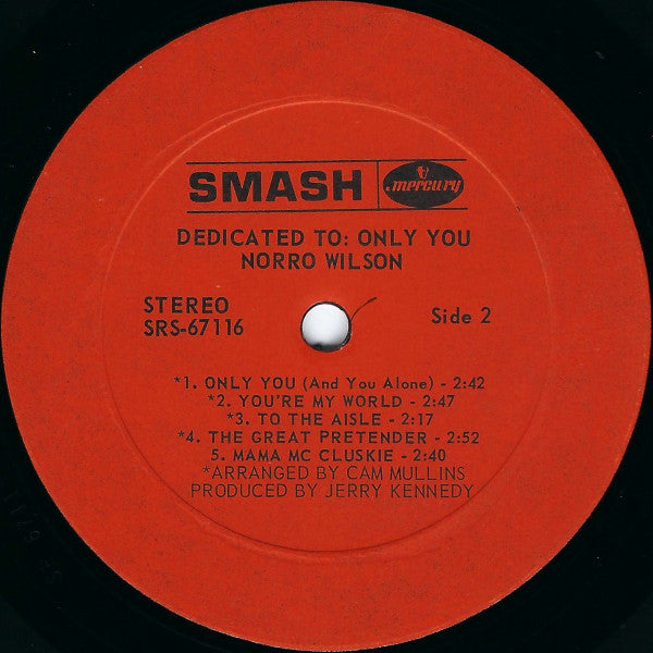 Norro Wilson : Dedicated To: Only You (LP, Album)