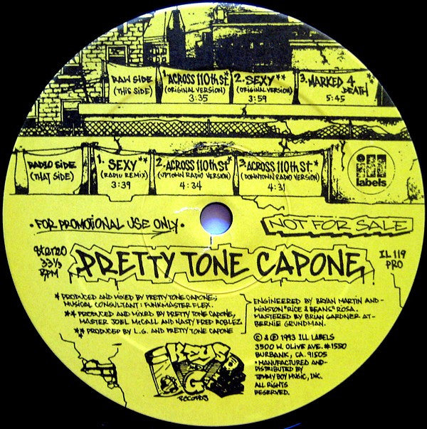 Pretty Tone Capone : Across 110th St. / Sexy / Marked 4 Death (12", Promo)