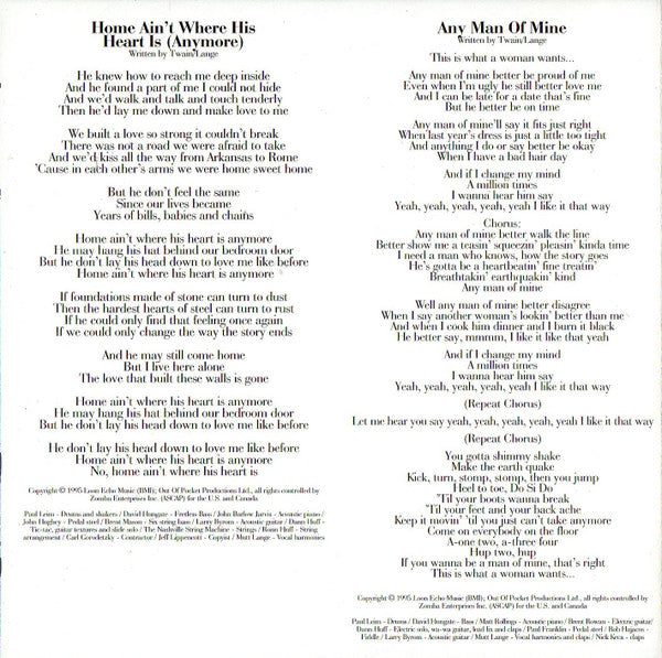 Shania Twain : The Woman In Me (CD, Album, Club, RP, PMD)
