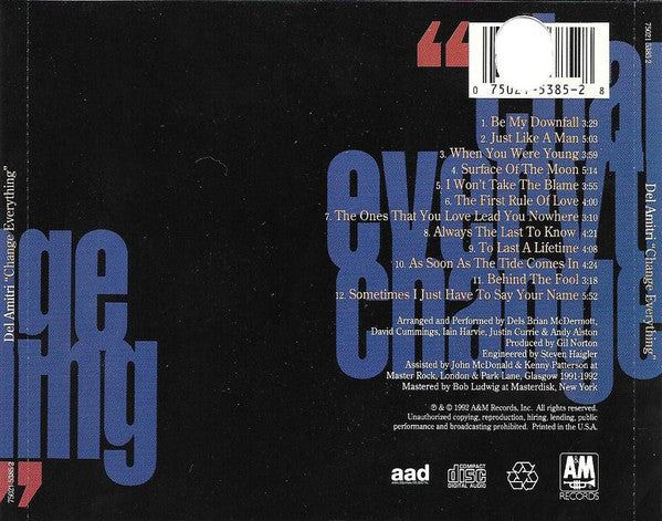Del Amitri : "Change Everything" (CD, Album, Promo)