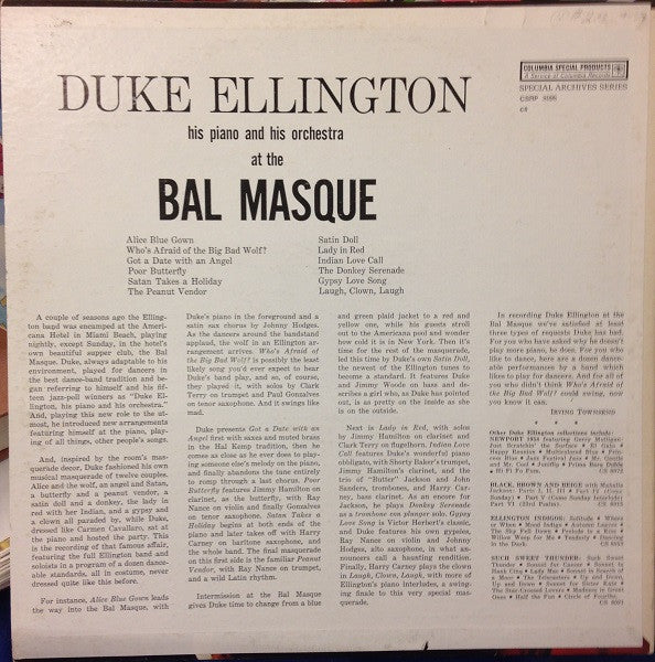 Duke Ellington : Dance To Duke! His Piano And Orchestra At The Bal Masque (LP, Album)