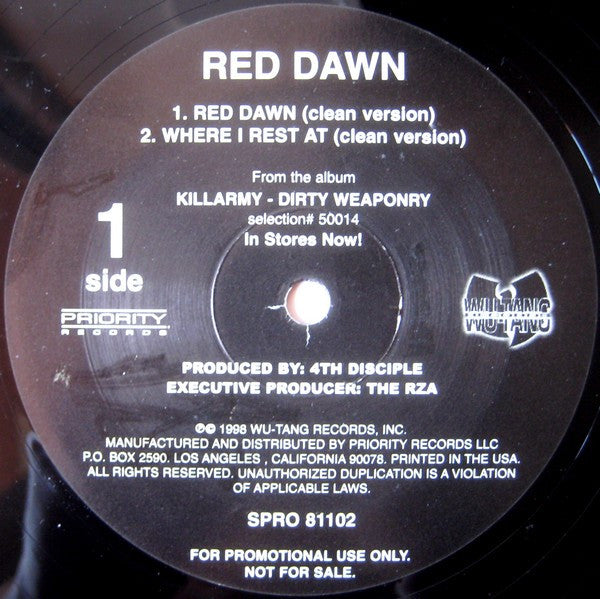 Killarmy : Red Dawn / Where I Rest At (12", Promo)