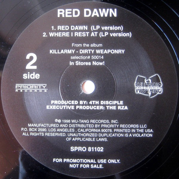 Killarmy : Red Dawn / Where I Rest At (12", Promo)