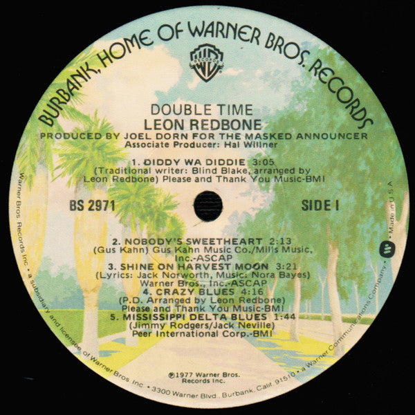 Leon Redbone : Double Time (LP, Album, Jac)