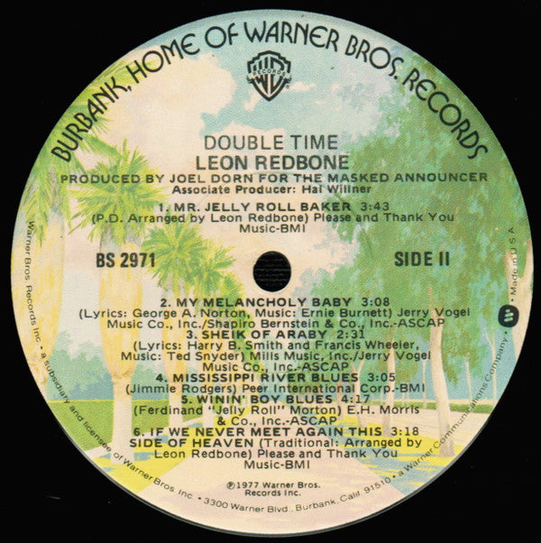 Leon Redbone : Double Time (LP, Album, Jac)