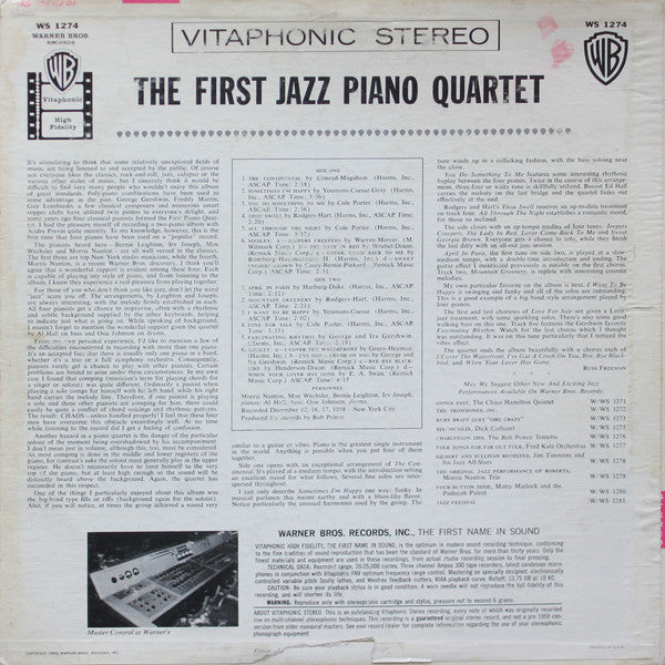 The First Jazz Piano Quartet : The First Jazz Piano Quartet (LP, Album)