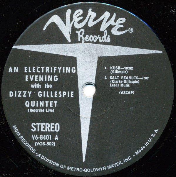 Dizzy Gillespie Quintet : An Electrifying Evening With The Dizzy Gillespie Quintet (LP, Album, RP)
