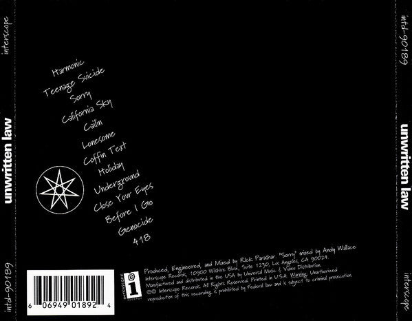 Unwritten Law : Unwritten Law (CD, Album)