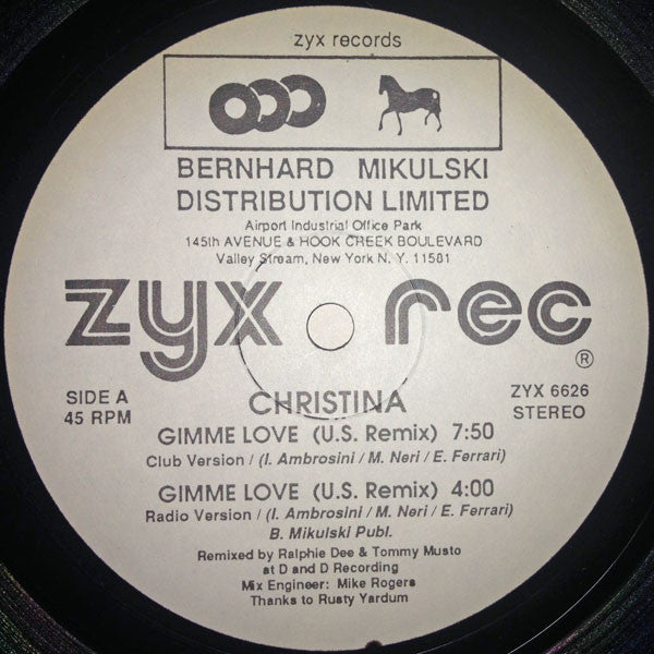 Christina (3) : Gimme Love (U.S. Remix) (12", Gre)