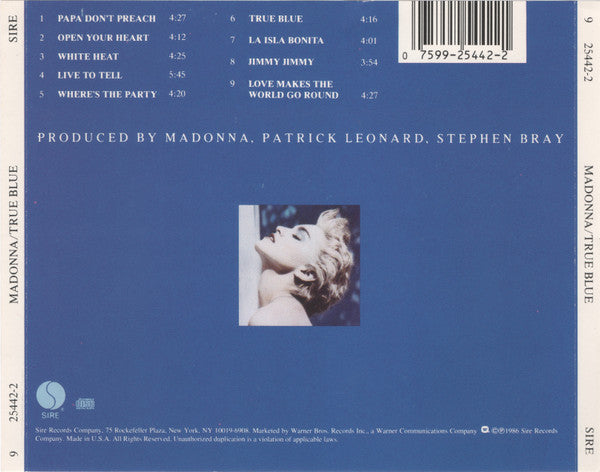Madonna : True Blue (CD, Album, RE)