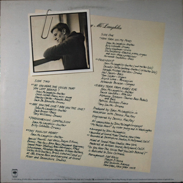 John McLaughlin : Electric Guitarist (LP, Album, Ter)