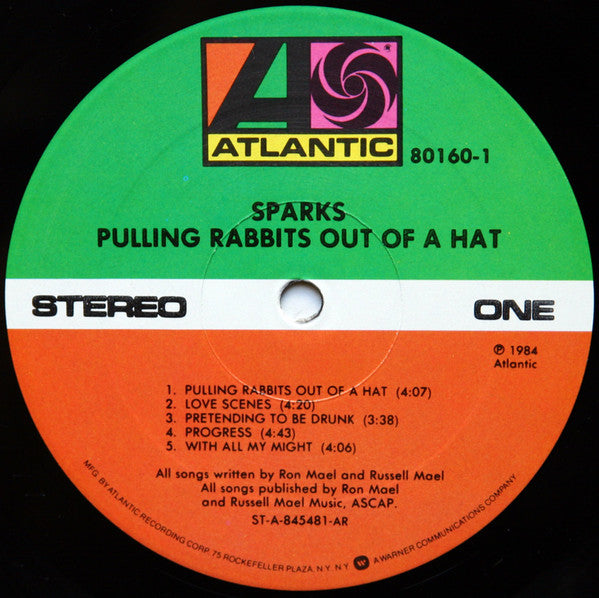 Sparks : Pulling Rabbits Out Of A Hat (LP, Album, AR-)