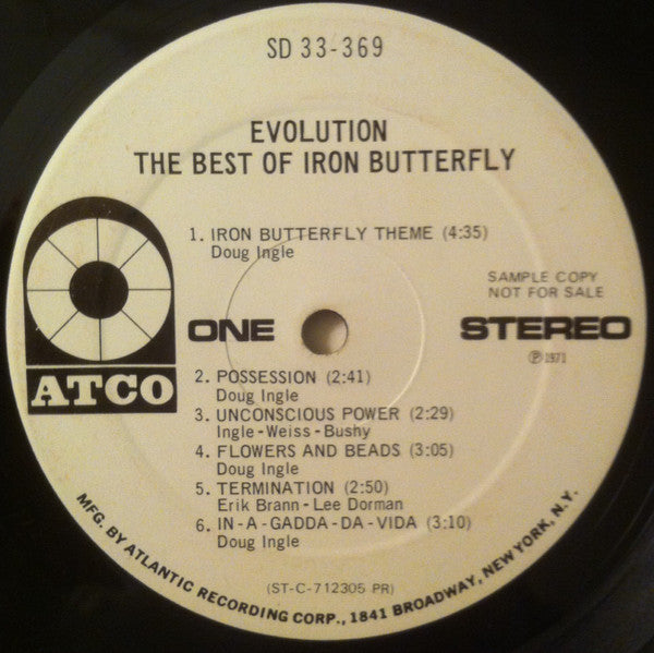 Iron Butterfly : The Best Of Iron Butterfly Evolution (LP, Comp, Promo, PR)