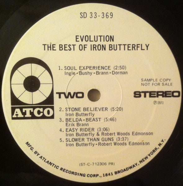 Iron Butterfly : The Best Of Iron Butterfly Evolution (LP, Comp, Promo, PR)
