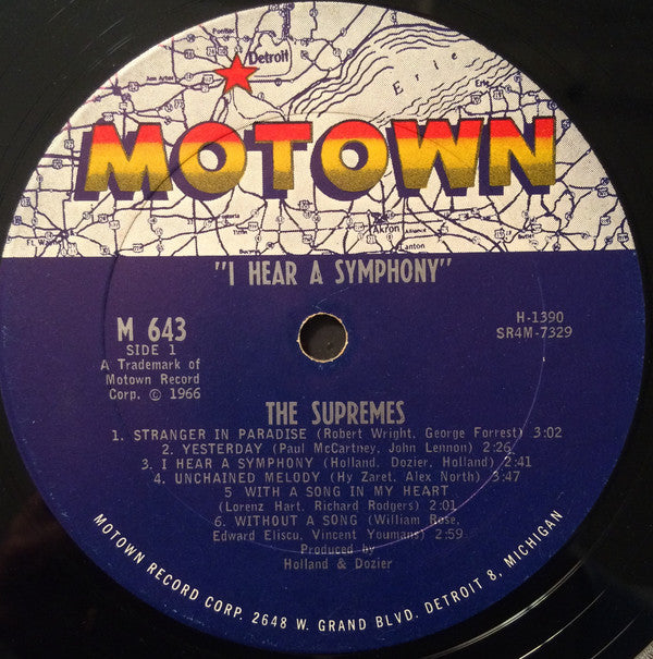 The Supremes : I Hear A Symphony (LP, Album, Mono, Ter)