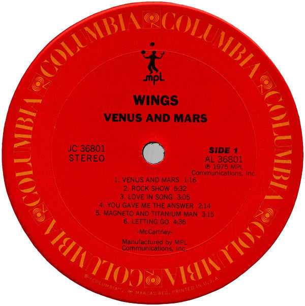 Wings (2) : Venus And Mars (LP, Album, RE, Gat)