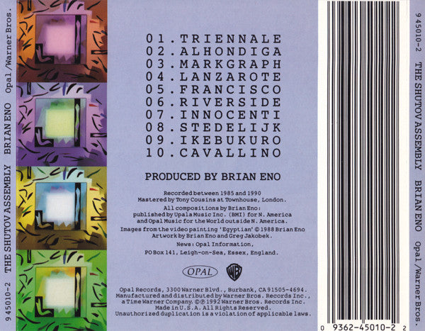 Brian Eno : The Shutov Assembly (CD, Album)