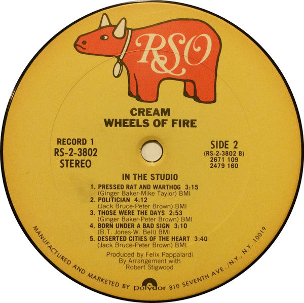 Cream (2) : Wheels Of Fire (2xLP, Album, RE)