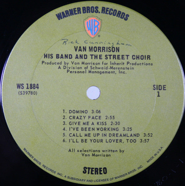 Van Morrison : His Band And The Street Choir (LP, Album, Ter)