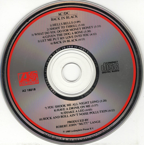 AC/DC : Back In Black (CD, Album, Club, RE, SRC)
