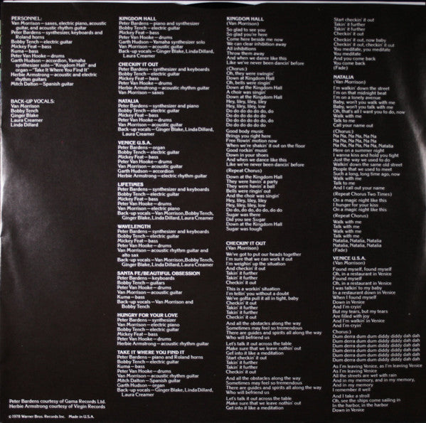 Van Morrison : Wavelength (LP, Album, Jac)