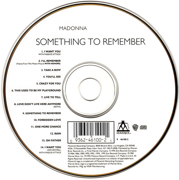 Madonna : Something To Remember (CD, Comp, No )